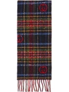 Gucci Gg-jacquard Checked Wool-blend Scarf In Red And Black