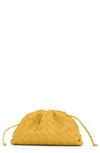 Bottega Veneta Small The Pouch Leather Clutch In Buttercup/ Gold