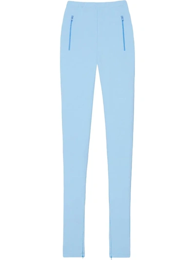 Wardrobe.nyc Front-zipped Leggings In Blau