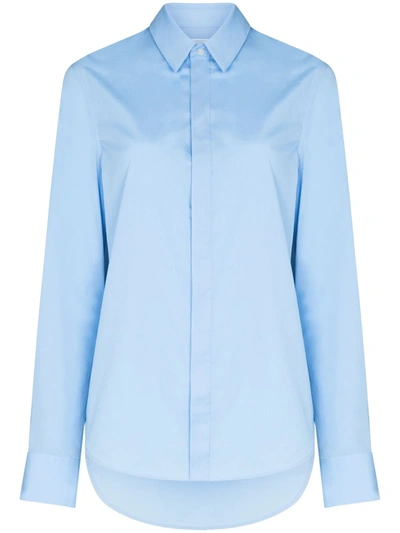 Wardrobe.nyc Classic Cotton Long-sleeved Shirt In Blue