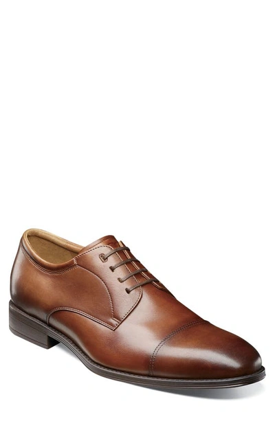 Florsheim Cardineli Cap Toe Derby In Cognac Leather