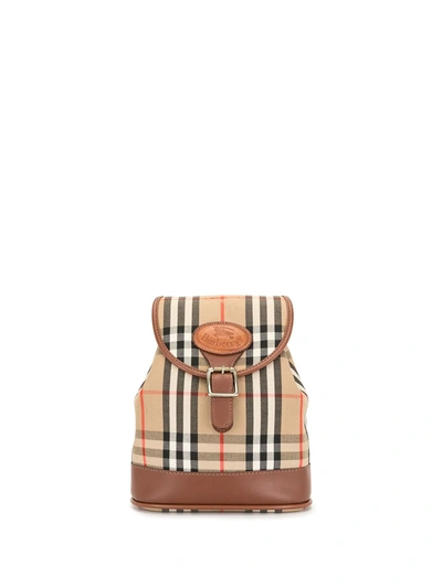 Pre-owned Burberry Small Nova Check Backpack In Brown
