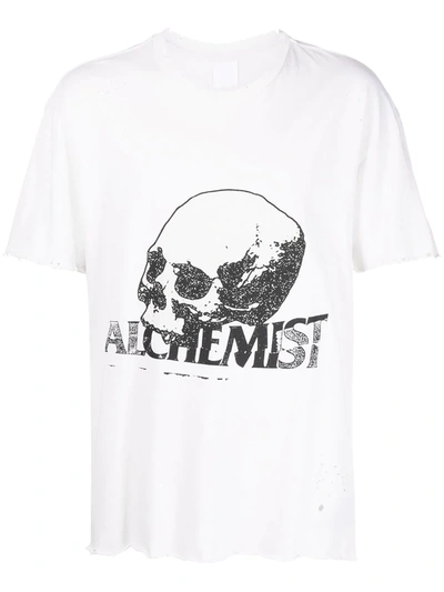 Alchemist Logo-print Distressed T-shirt In Neutrals