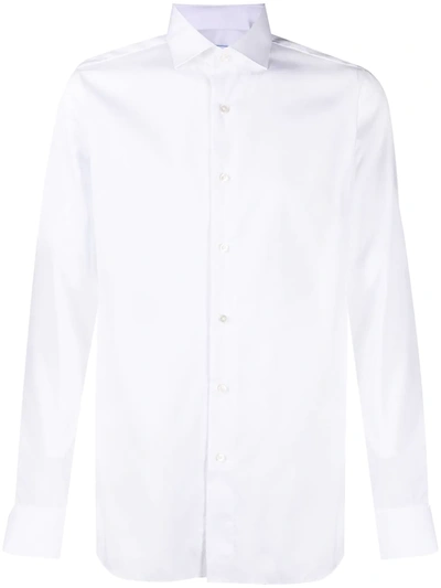 Xacus Spread-collar Long-sleeve Shirt In White