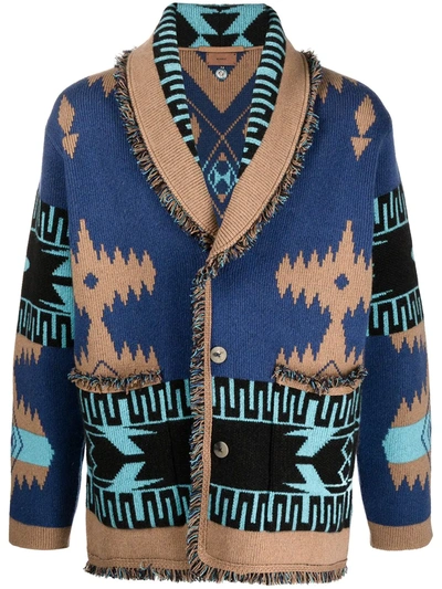 Alanui Men's Regenerated Icon Cardigan Sweater In Multicolor