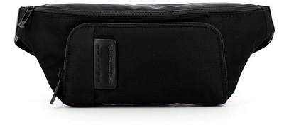 Piquadro Designer Men's Bags Black P16 Men's Belt Bag In Noir