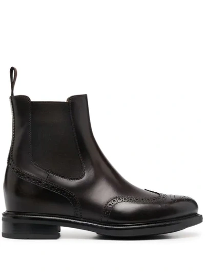Santoni Chelsea Ankle Boots In Brown