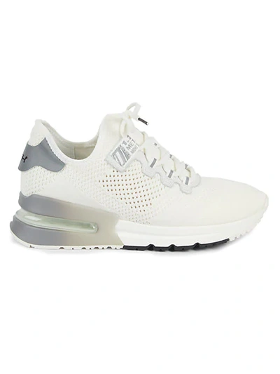 Ash Krush Knit Chunky Sneakers In White Silver