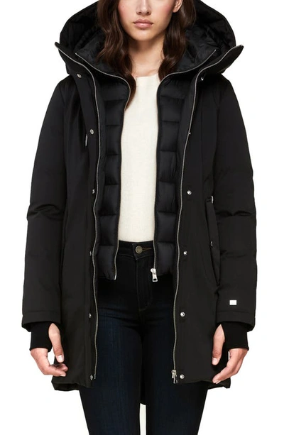 Soia & Kyo Belina Water Repellent Down Coat With Bib In Black