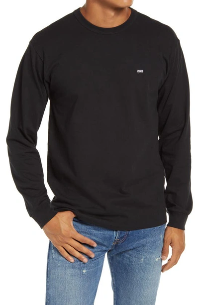 Vans Off The Wall Long Sleeve T-shirt In Black