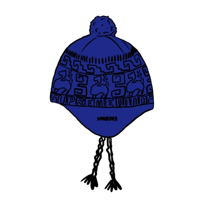Pre-owned Supreme  Chullo Windstopper Earflap Beanie Blue