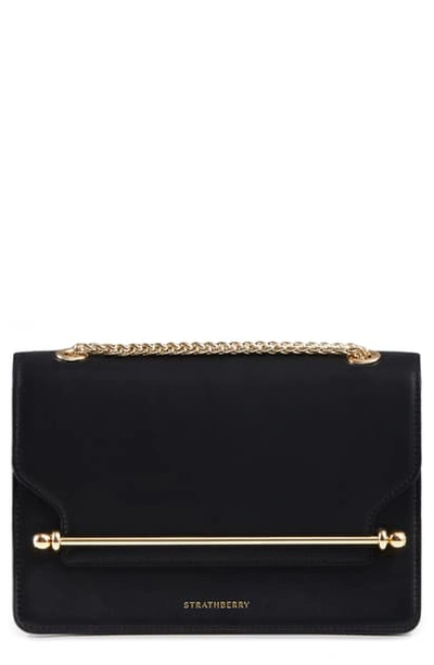 Strathberry East/west Leather Crossbody Bag In Black