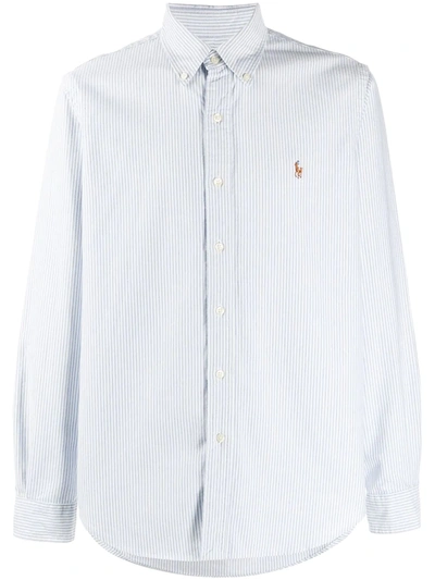 Polo Ralph Lauren Classic Oxford Button-down Sport Shirt In Blue/ White Stripe