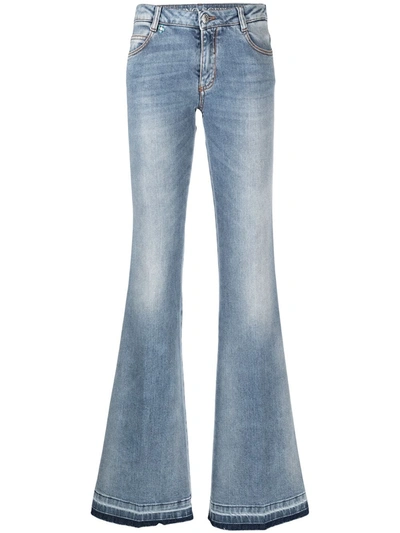 Ermanno Scervino Cotton Denim Wide Leg Jeans In Blue