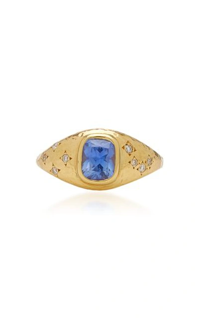 Octavia Elizabeth Women's Imogen 18k Yellow Gold Sapphire; Diamond Ring In Blue