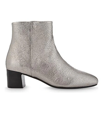 Claudie Pierlot Adore Leather Heeled Ankle Boots In Argent
