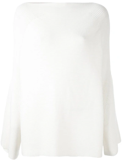 Calvin Klein Collection Cashmere Oversized Ribbed Sweater In Neutrals