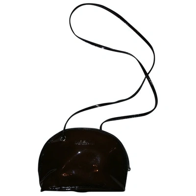 Pre-owned Baldinini Patent Leather Clutch Bag In Brown
