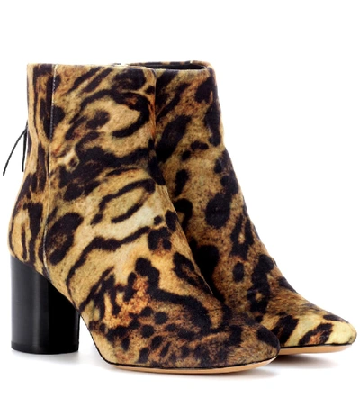 Isabel Marant Ritza Leopard-printed Ankle Boots In Multicoloured