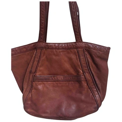 Pre-owned Comptoir Des Cotonniers Leather Handbag In Burgundy