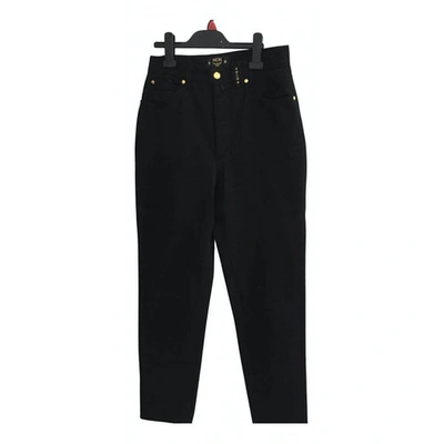 Pre-owned Mcm Straight Jeans In Black