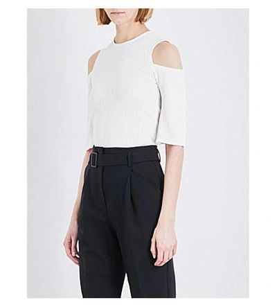 Maje Lina Cold-shoulder Top In Ecru