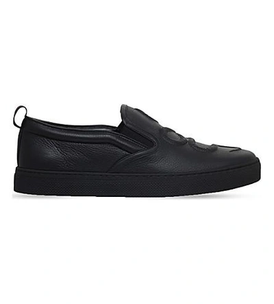 Gucci Dublin Snake-detail Leather Skate Shoes In Black