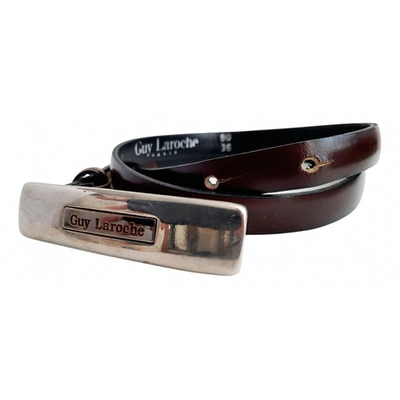 Pre-owned Guy Laroche Leather Belt In Brown