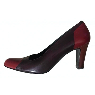 Pre-owned Bruno Magli Leather Heels In Purple