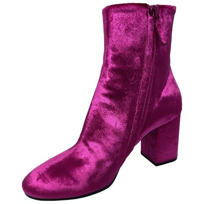 Pre-owned Balenciaga Velvet Boots In Purple
