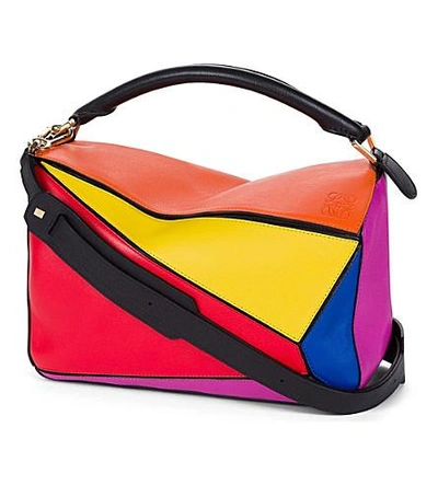 Loewe Puzzle Panelled Leather Multi-function Bag In Multicolour