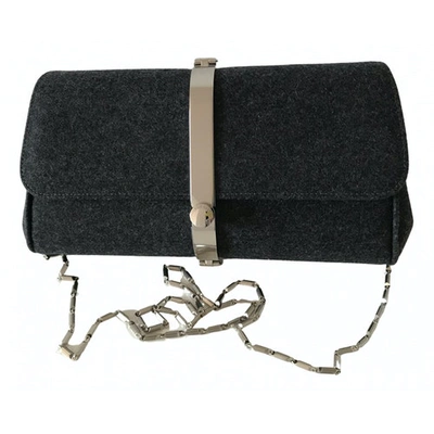 Pre-owned Giorgio Armani Wool Clutch Bag In Grey