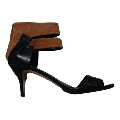 Pre-owned Daniele Michetti Leather Sandals In Black