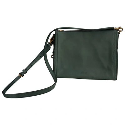Pre-owned Fossil Leather Crossbody Bag In Green