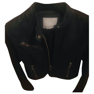 Pre-owned Samsoe & Samsoe Leather Jacket In Black