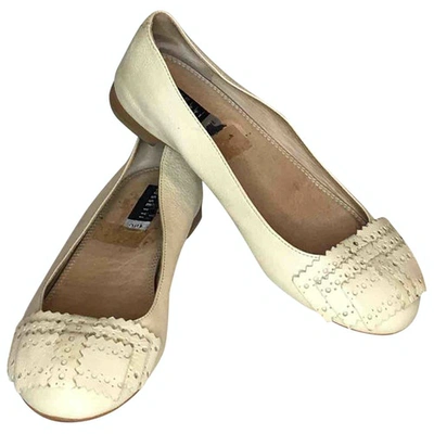 Pre-owned Fratelli Rossetti Leather Ballet Flats In Beige