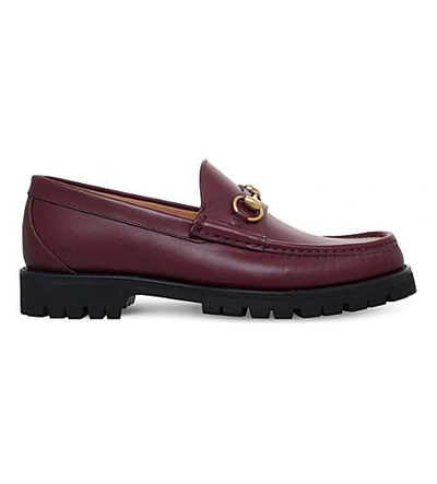 Gucci Alfons Leather Loafers In Wine