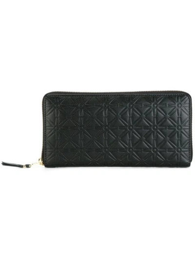 Comme Des Garçons Comme Des Garcons Long Star Embossed Wallet In Black