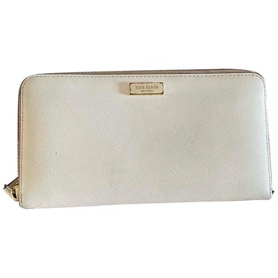 Pre-owned Kate Spade Leather Wallet In Beige