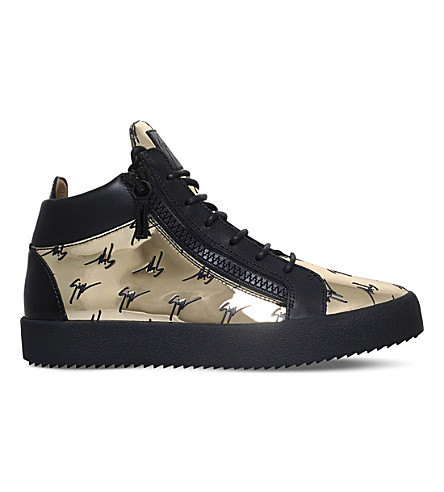 Giuseppe Zanotti The Signature Patent Leather Sneakers In Gold | ModeSens