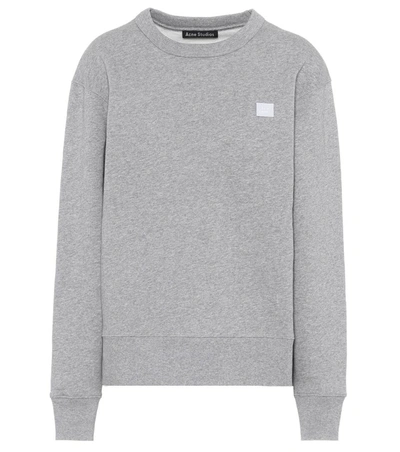 Acne Studios Fairview Face Appliquéd Cotton-jersey Sweatshirt In Grey