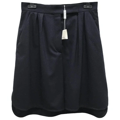 Pre-owned Max Mara Cashmere Mini Skirt In Navy