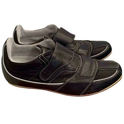 Pre-owned Belstaff Leather Low Trainers In Black