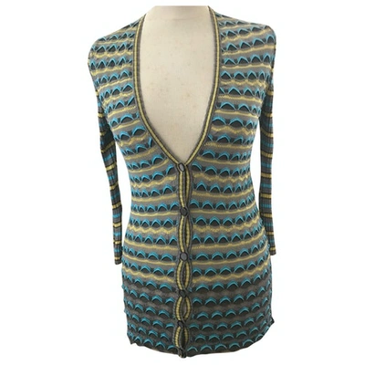 Pre-owned Missoni Cardi Coat In Turquoise