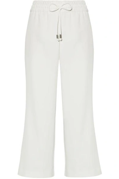 Alice And Olivia Woman Cropped Crepe Wide-leg Pants White