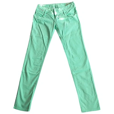 Pre-owned Diesel Slim Jeans In Green