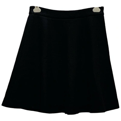 Pre-owned Moncler Wool Mini Skirt In Black