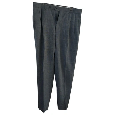 Pre-owned Pal Zileri Cashmere Trousers In Navy
