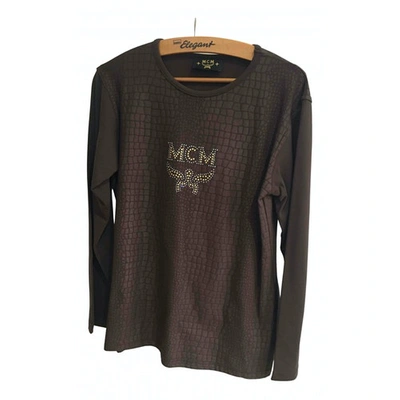 Pre-owned Mcm Brown Synthetic Top