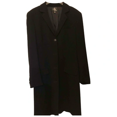 Pre-owned Calvin Klein Trench Coat In Black